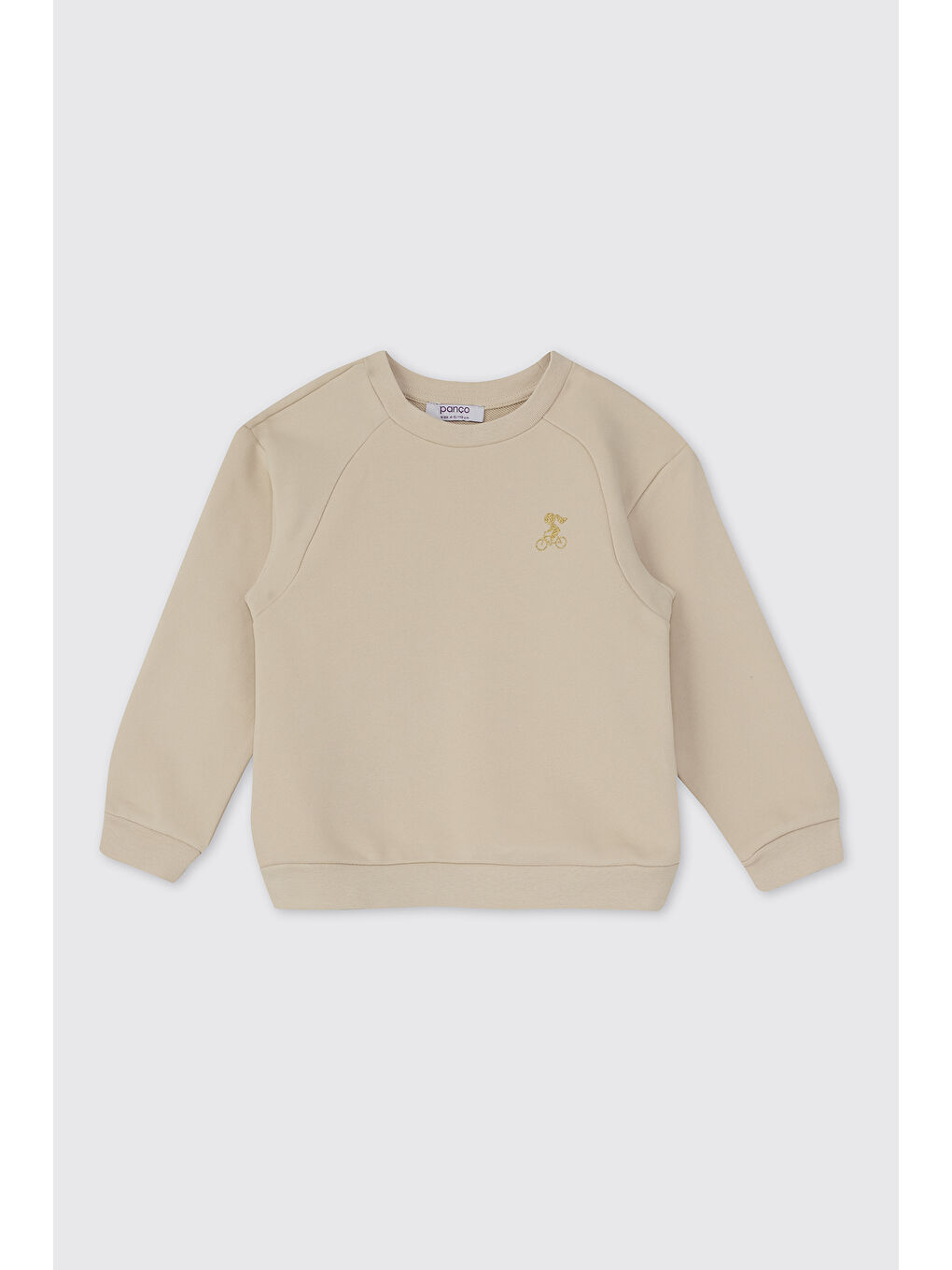 Kız Bebek Nakış Detaylı Bej Eşofman Takımı-2