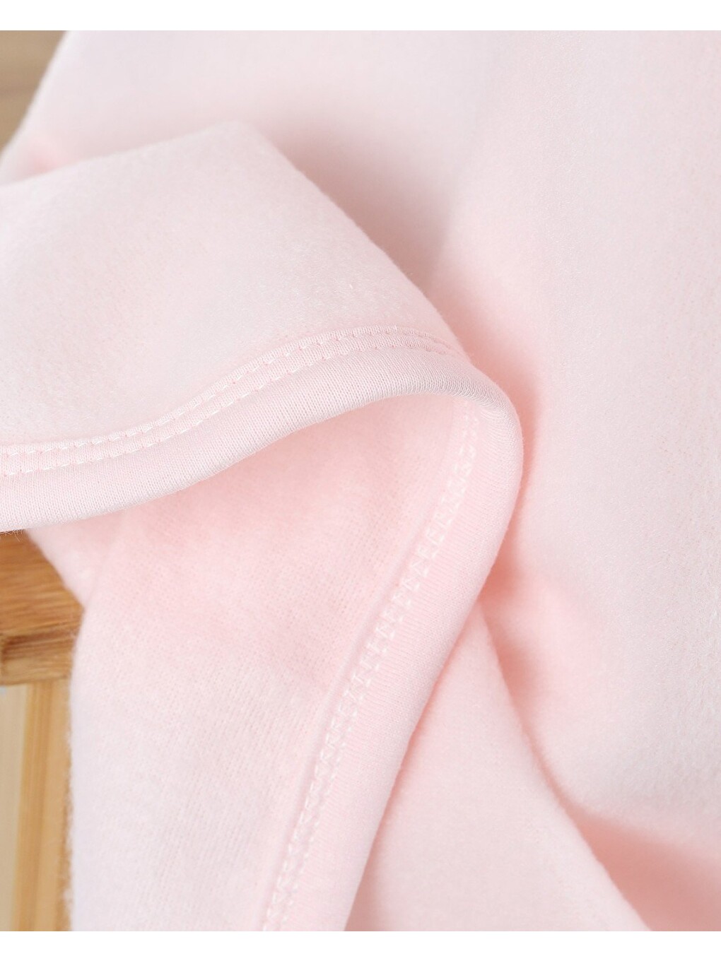 Pembe Sade Polar Kenarları Biyeli Battaniye En:84 Cm Boy: 87 Cm-1