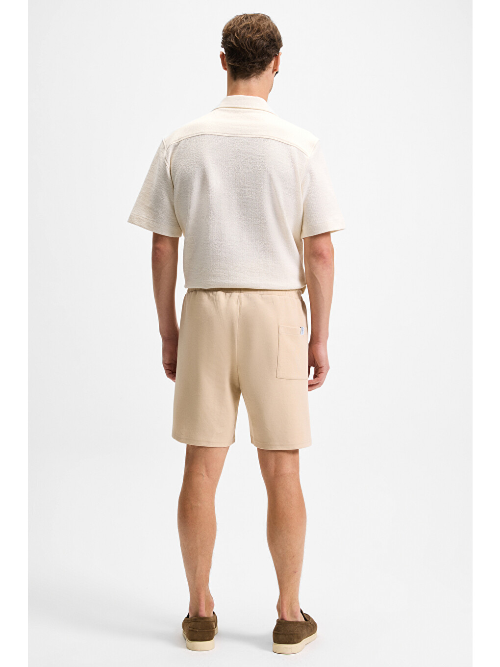 Bej TYRONE Erkek Beli Lastikli Arka Tek Cepli Relaxed Fit BEJ Şort-5