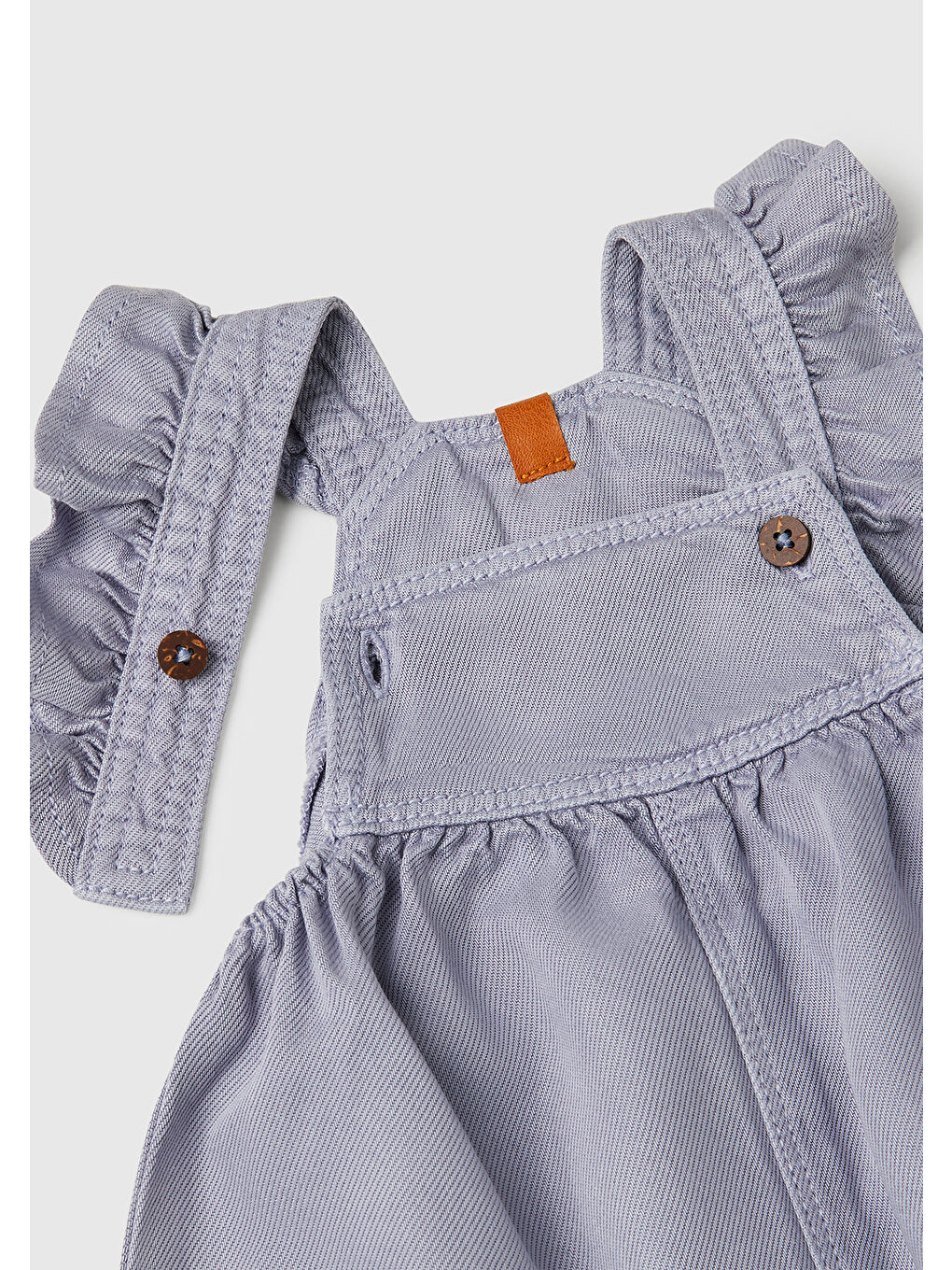 Bebek Lila Ayarlanabilir ve Fırfır Askılı Pileli Salopet-2