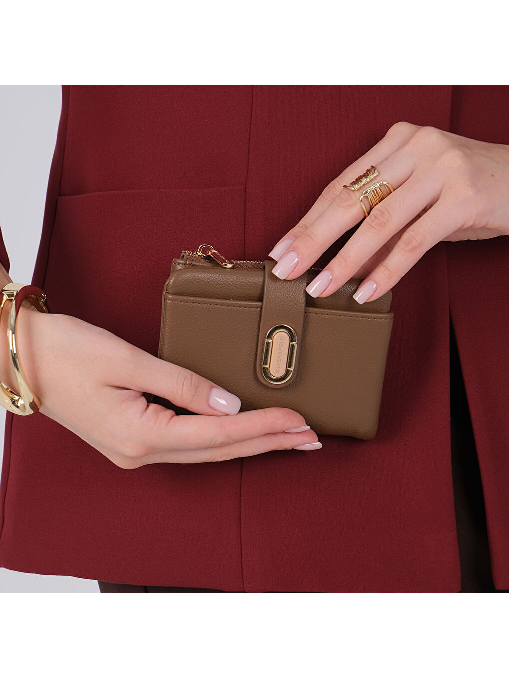 Kahverengi Kadın SP1199-M205 SILVER POLO Cüzdan & Kartlık Kahve-1