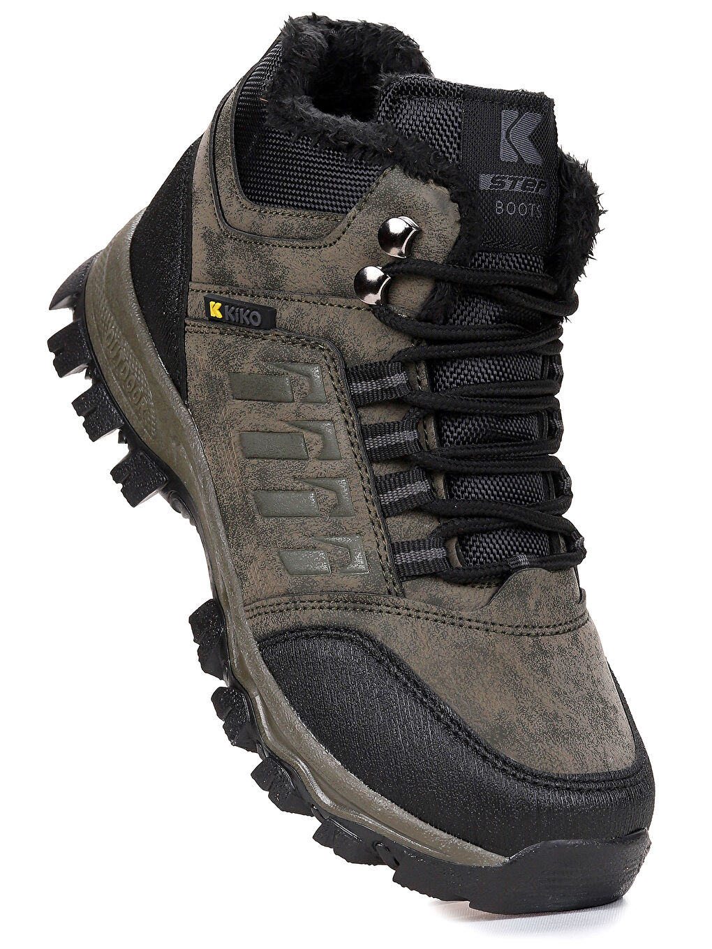 Haki Rune Günlük Fermuarlı Erkek Çocuk Bot Ayakkabı