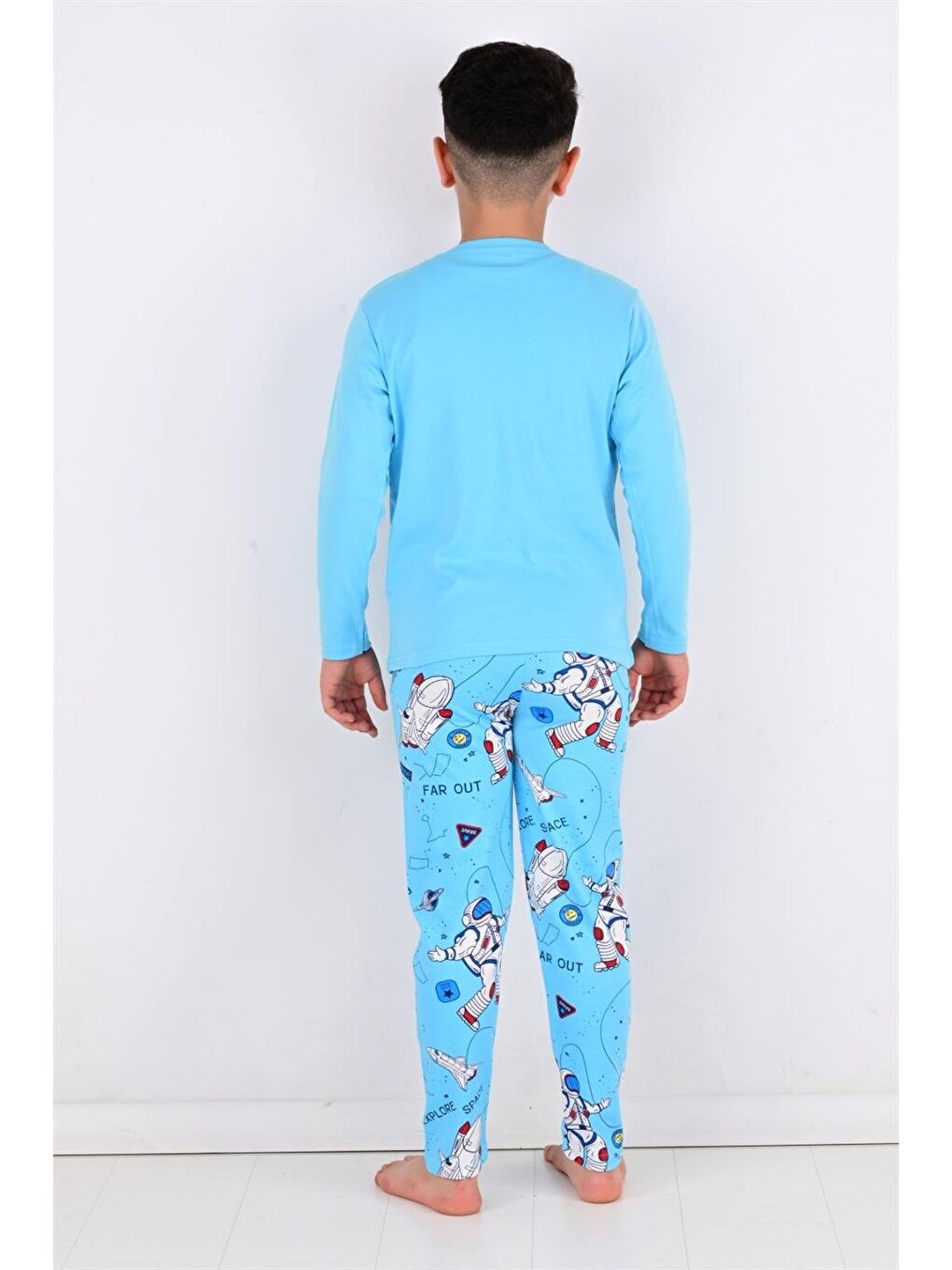 Far Out Uzun Kollu Erkeke Çocuk Pijama Takımı Mavi-1