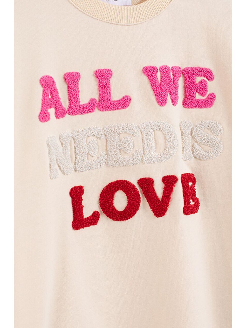 Ekru Krem Love Nakışlı Kız Çocuk Eşofman Takımı 23393-1