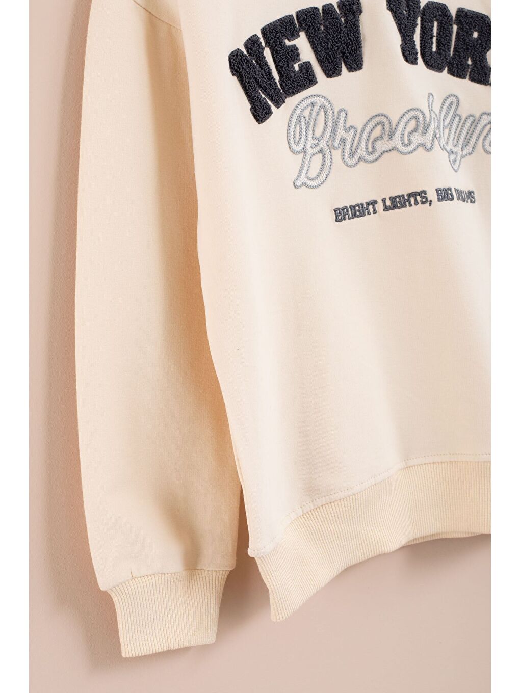 Mavi New York Yazılı Erkek Çocuk Bisiklet Yaka Eşofman Takımı 23394-2