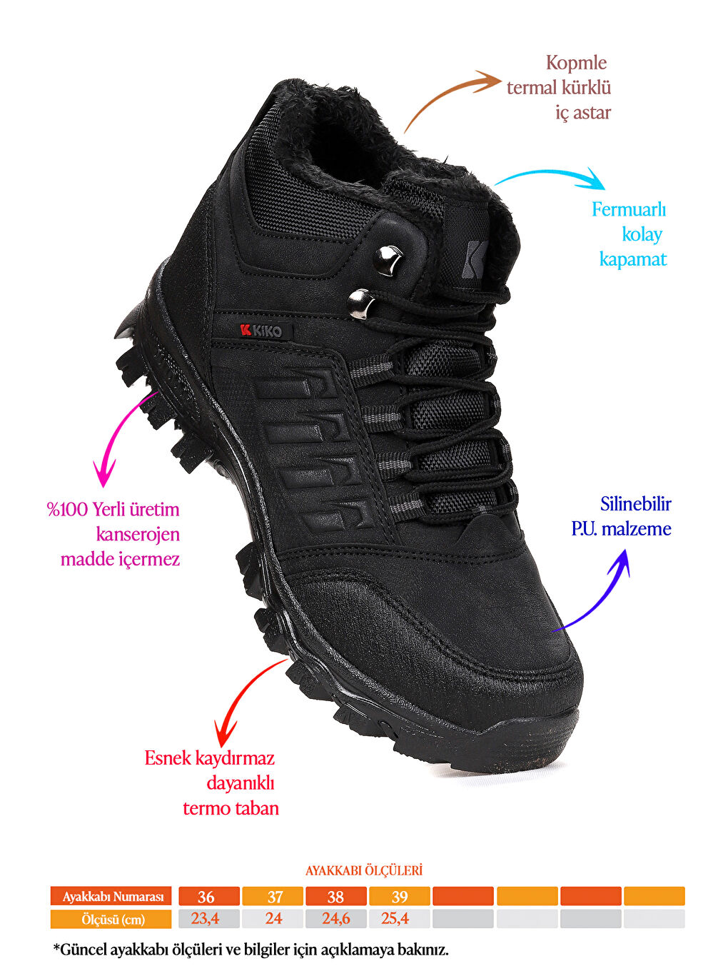 Siyah Rune Günlük Fermuarlı Erkek Çocuk Bot Ayakkabı-1