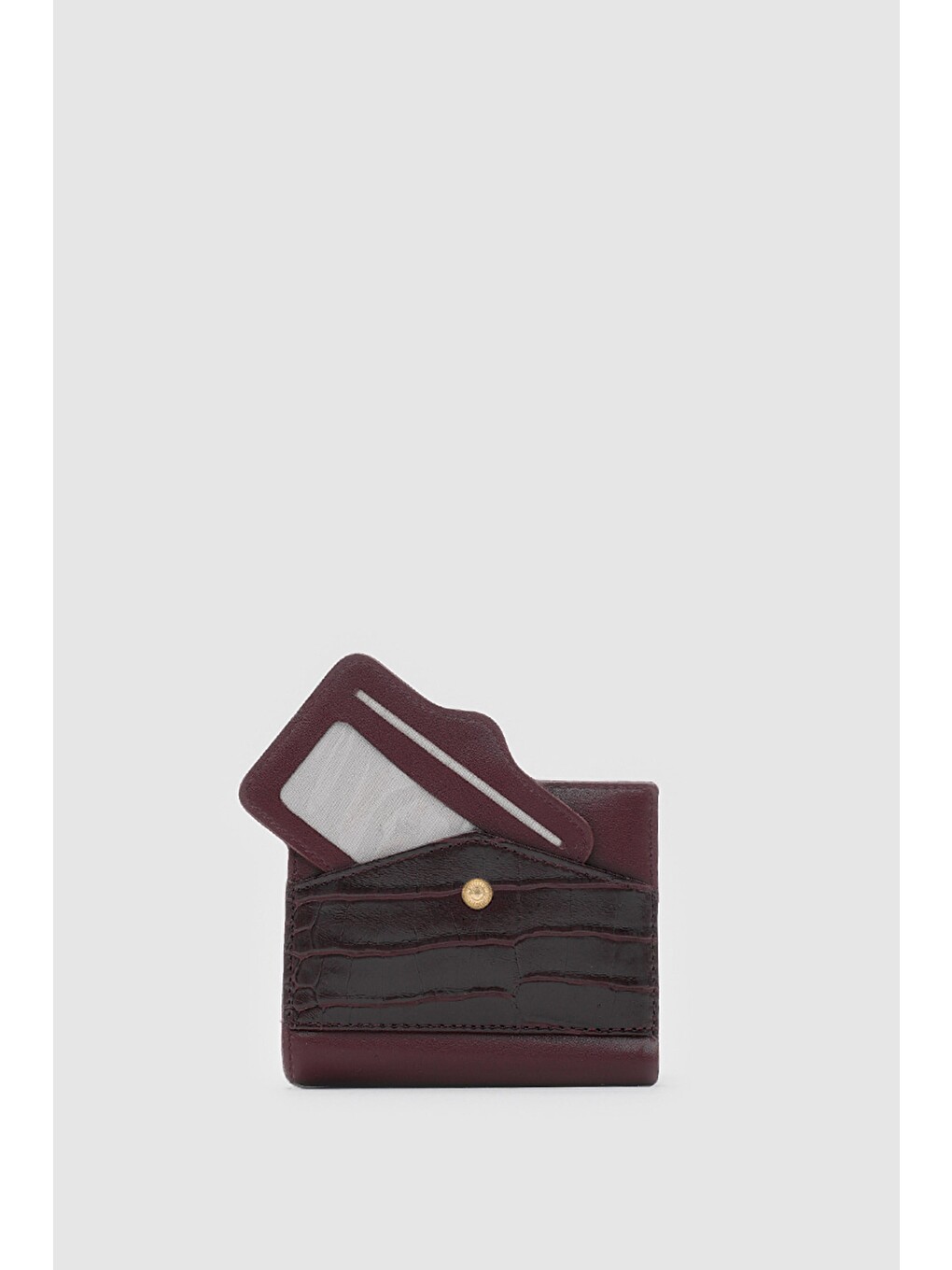 Rosa Kroko Desenli Kadın Kartlık Bordo-1