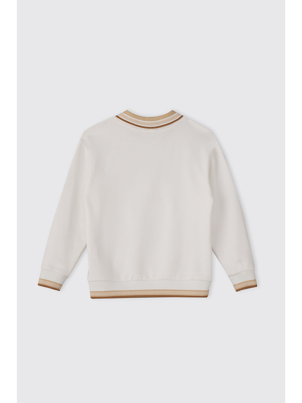 Erkek Çocuk Yaka Detaylı Beyaz Sweatshirt-3