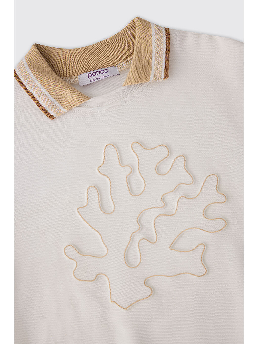 Erkek Çocuk Yaka Detaylı Beyaz Sweatshirt-4