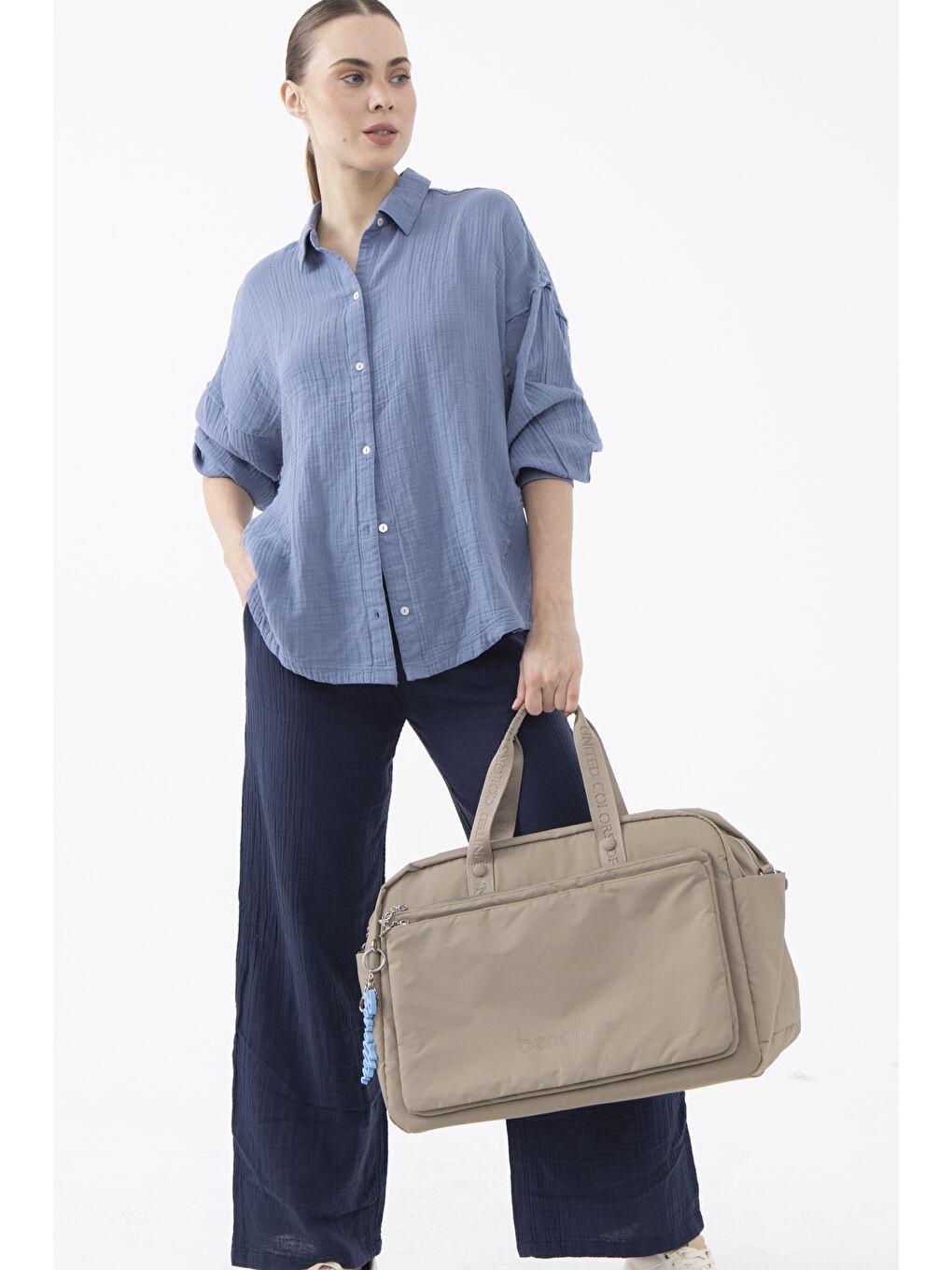 Bej Unisex Seyahat Çantasi Taş BNT1466-1