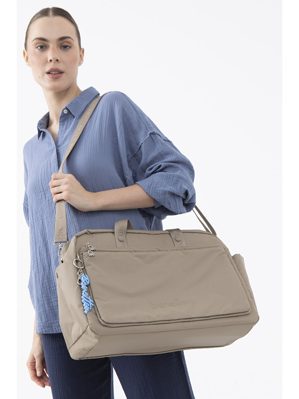 Bej Unisex Seyahat Çantasi Taş BNT1466-2