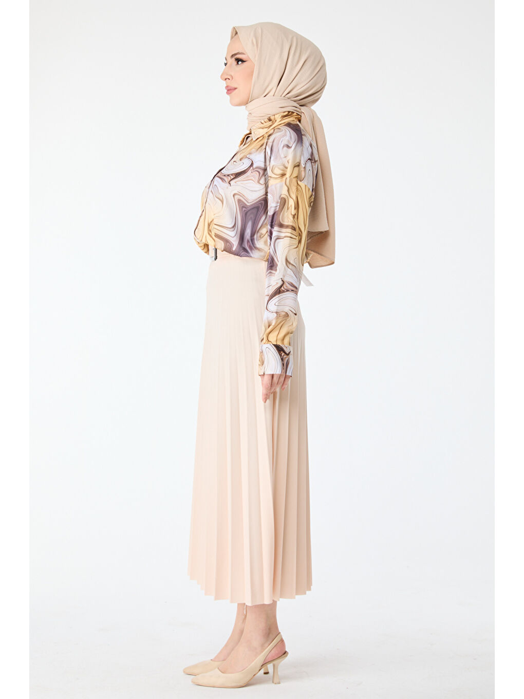 Pembe Kemerli Etek Pudra - 23026-2