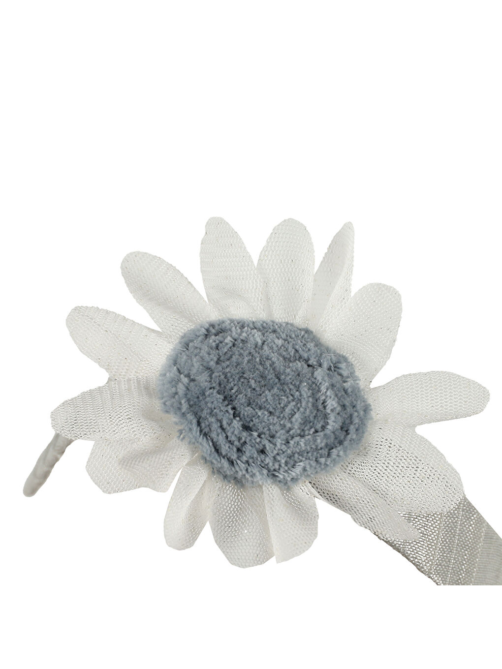 Gri Kız Çocuk Tüllü Ponponlu Taç-1