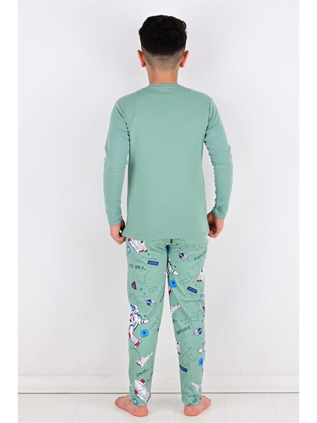 Far Out Uzun Kollu Erkeke Çocuk Pijama Takımı Yeşil-1