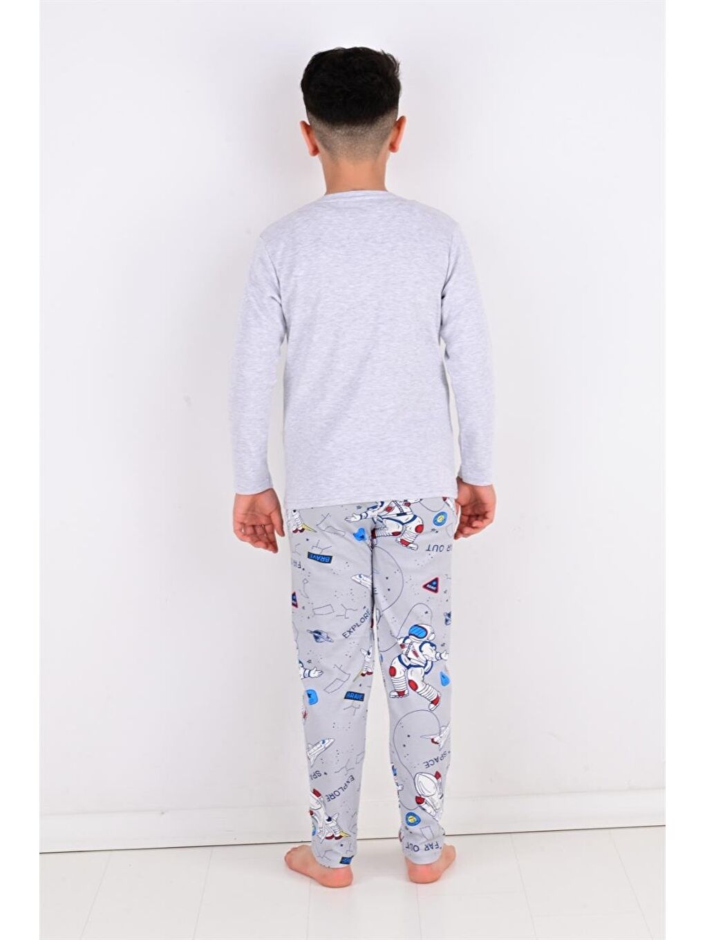 Far Out Erkek Çocuk Uzun Kollu Pijama Takımı Gri-1