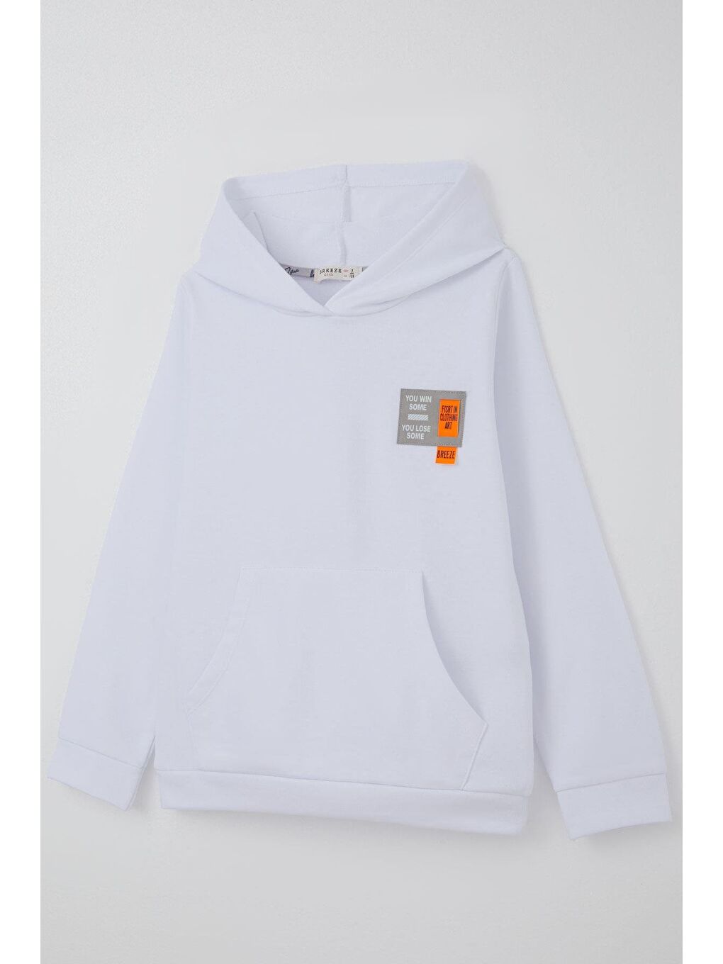 Kız Çocuk Sweatshirt Kapüşonlu Arma Detaylı Beyaz (4-8 Yaş)-2