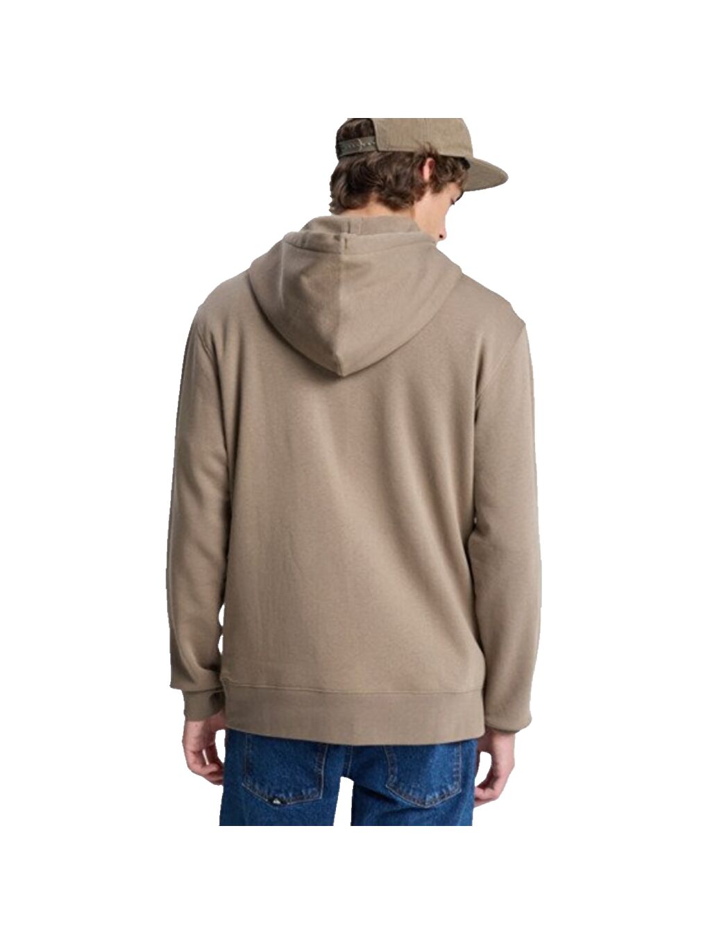 Salt Water Zip Hoodie Erkek Bej Fermuarlı Sweatshirt-4