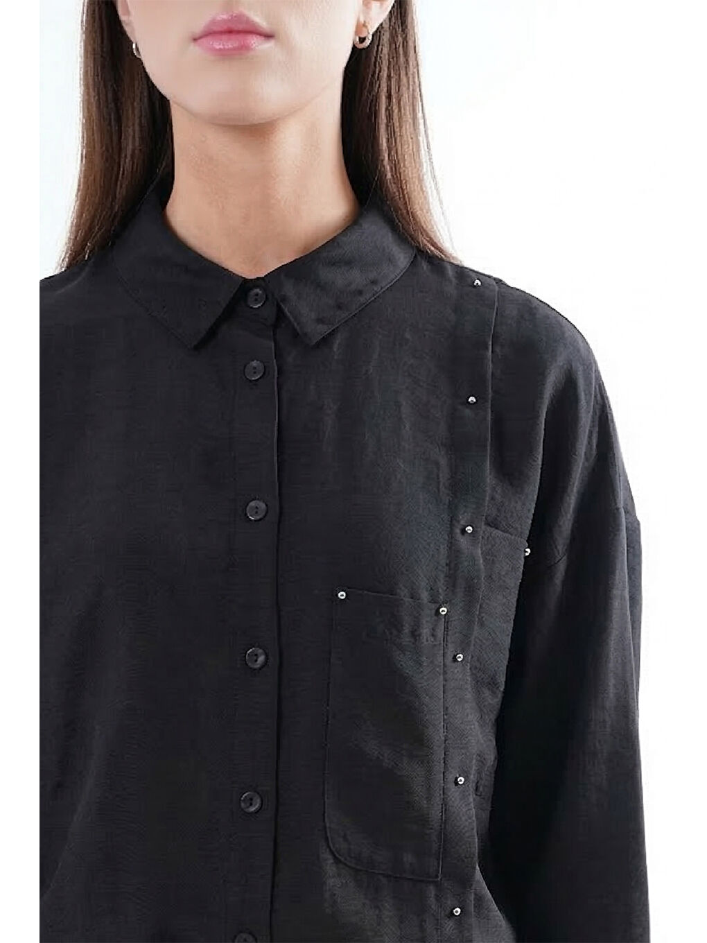 Çapraz Cep Detay Pantolonlu Safari Takım 910 Siyah-2