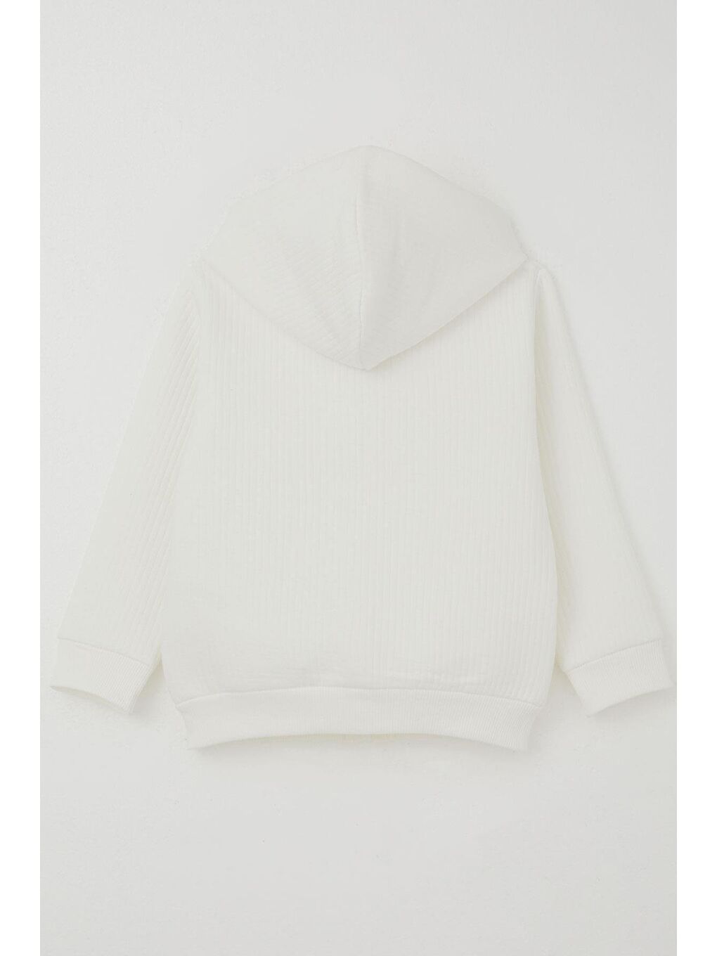 Kız Çocuk Hırka Sevgi Temalı Renkli Armalı Kapüşonlu Ekru (2-6 Yaş)-1