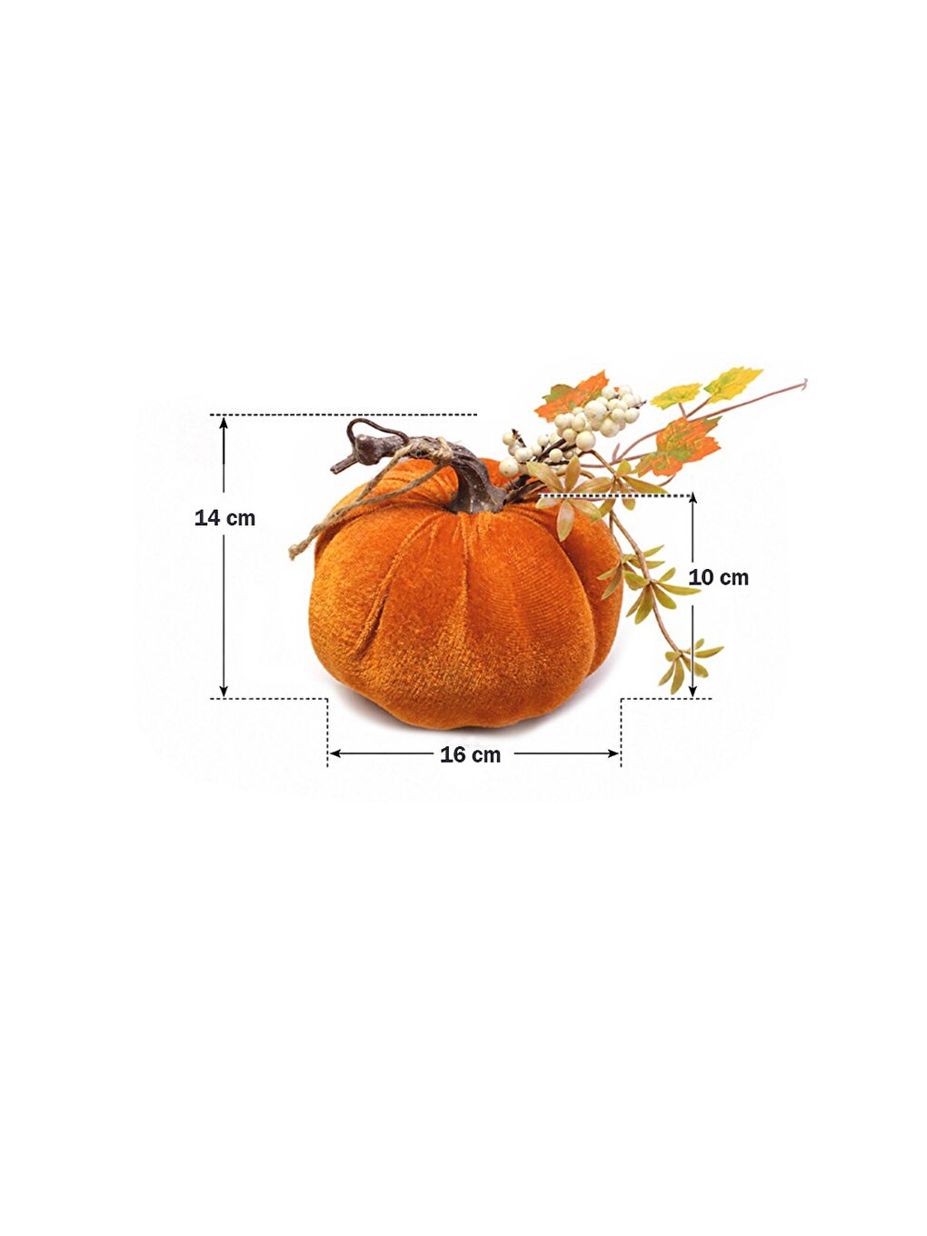 Dekoratif Turuncu Kadife Balkabağı 10 Cm-2