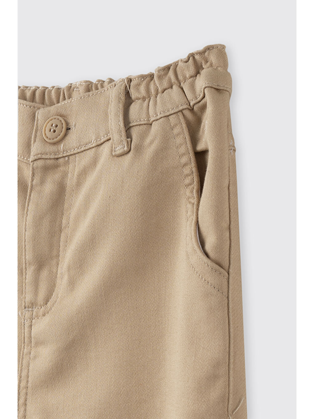Erkek Bebek Cepli Boru Paça Bej Pantolon-1
