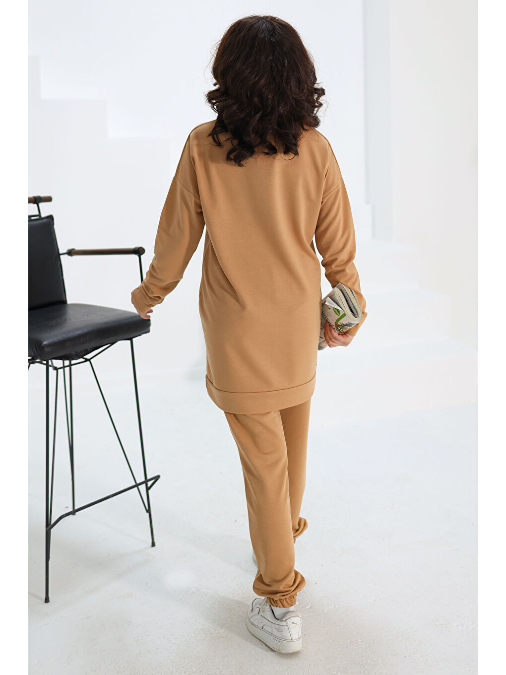 Bej Baskılı Eşofman Takımı Vizon - 13354-4