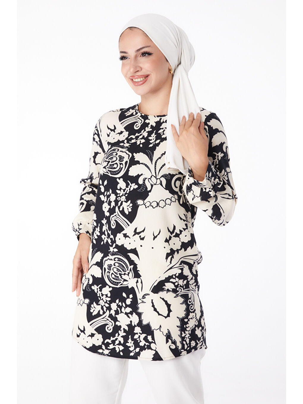 Desenli Tunik Siyah - 13277