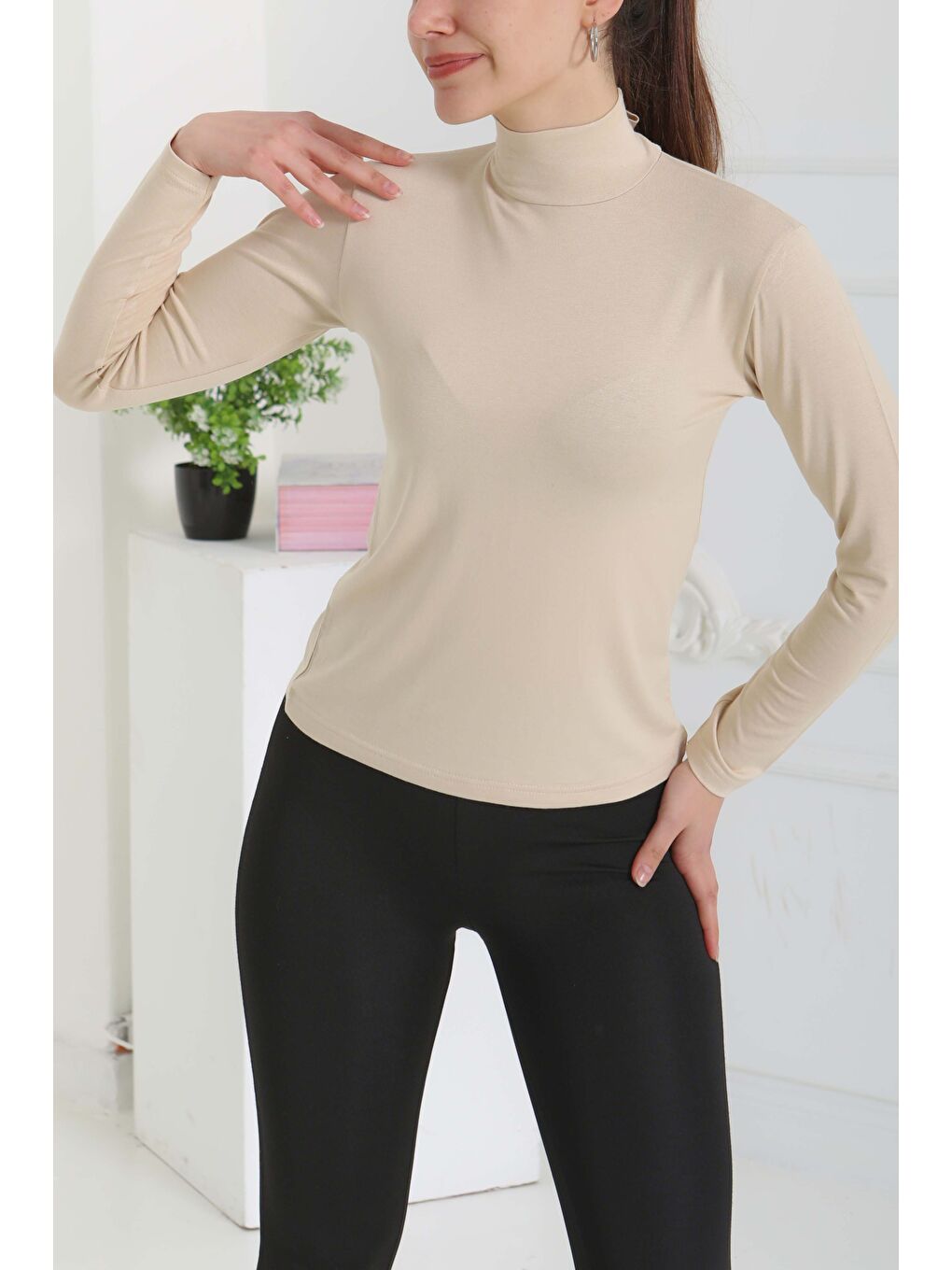 Uzun Kollu Badi Bej - 26823-2