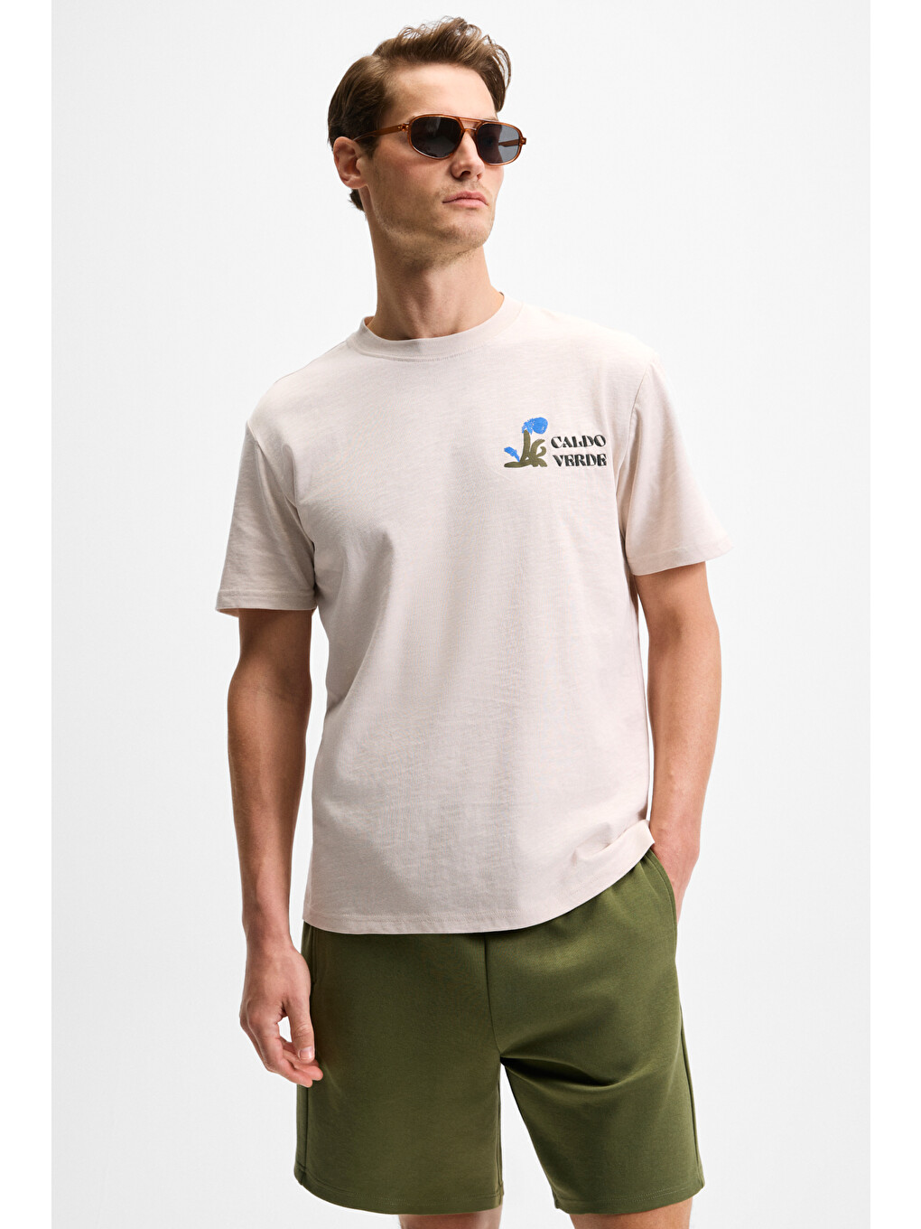 Haki TYRONE Erkek Beli Lastikli Arka Tek Cepli Relaxed Fit HAKİ Şort-2