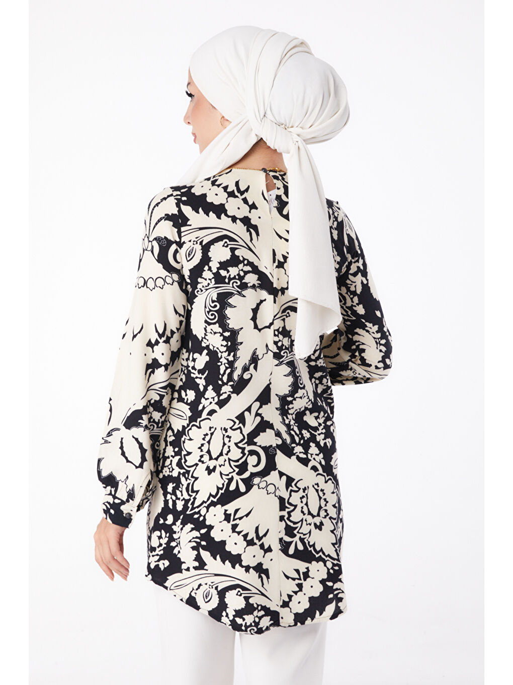 Desenli Tunik Siyah - 13277-4