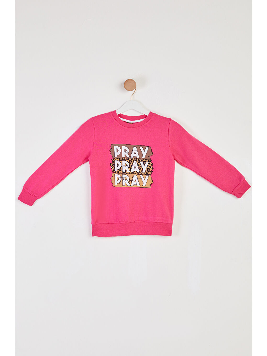 Kız Çocuk Pembe Baskılı Sweatshirt - 26442