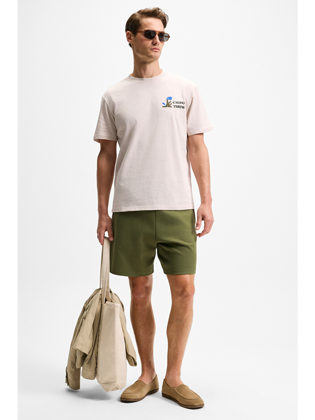 Haki TYRONE Erkek Beli Lastikli Arka Tek Cepli Relaxed Fit HAKİ Şort-3