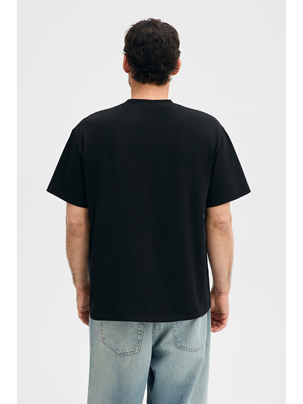 Siyah POCKET Erkek %100 Organik Pamuklu Dokuma Cepli Etiket Detaylı SİYAH T-Shirt-5