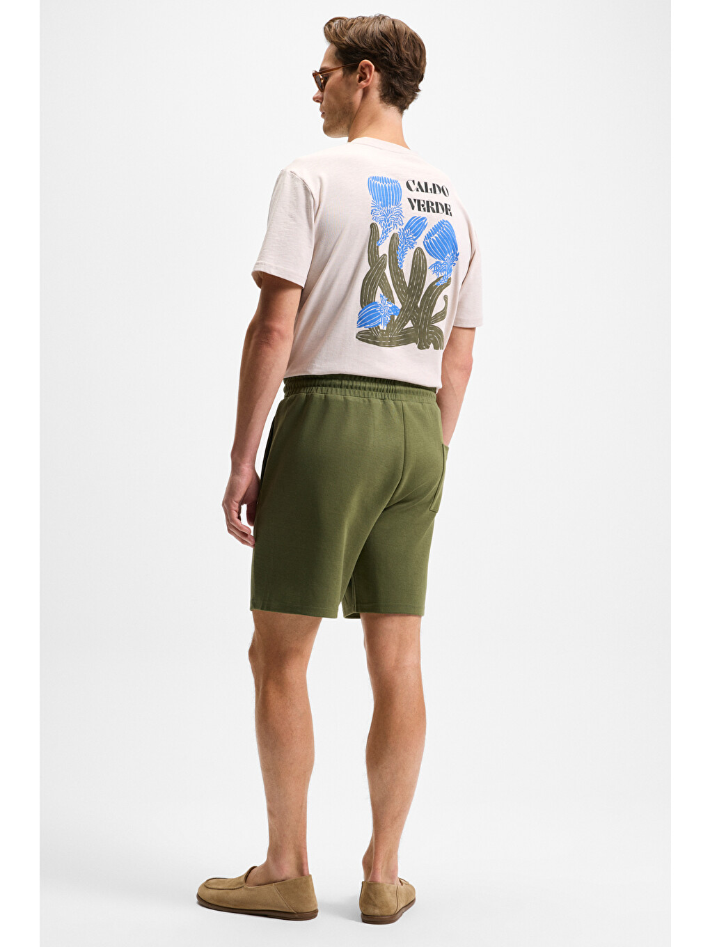 Haki TYRONE Erkek Beli Lastikli Arka Tek Cepli Relaxed Fit HAKİ Şort-4