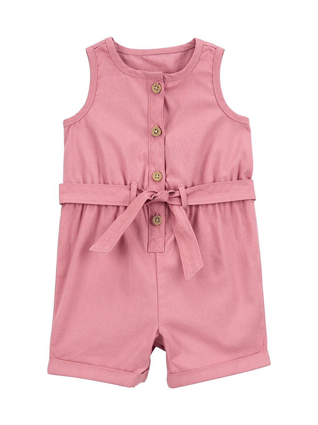 Pembe Kız Bebek Kısa Tulum