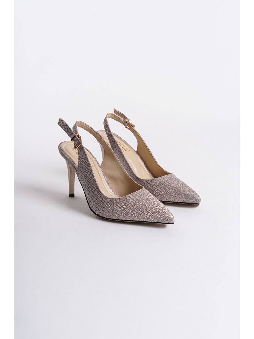 Pembe Arkası Açık Orta Topuklu Yumuşak Pedli Taban Kadın Ayakkabı-3