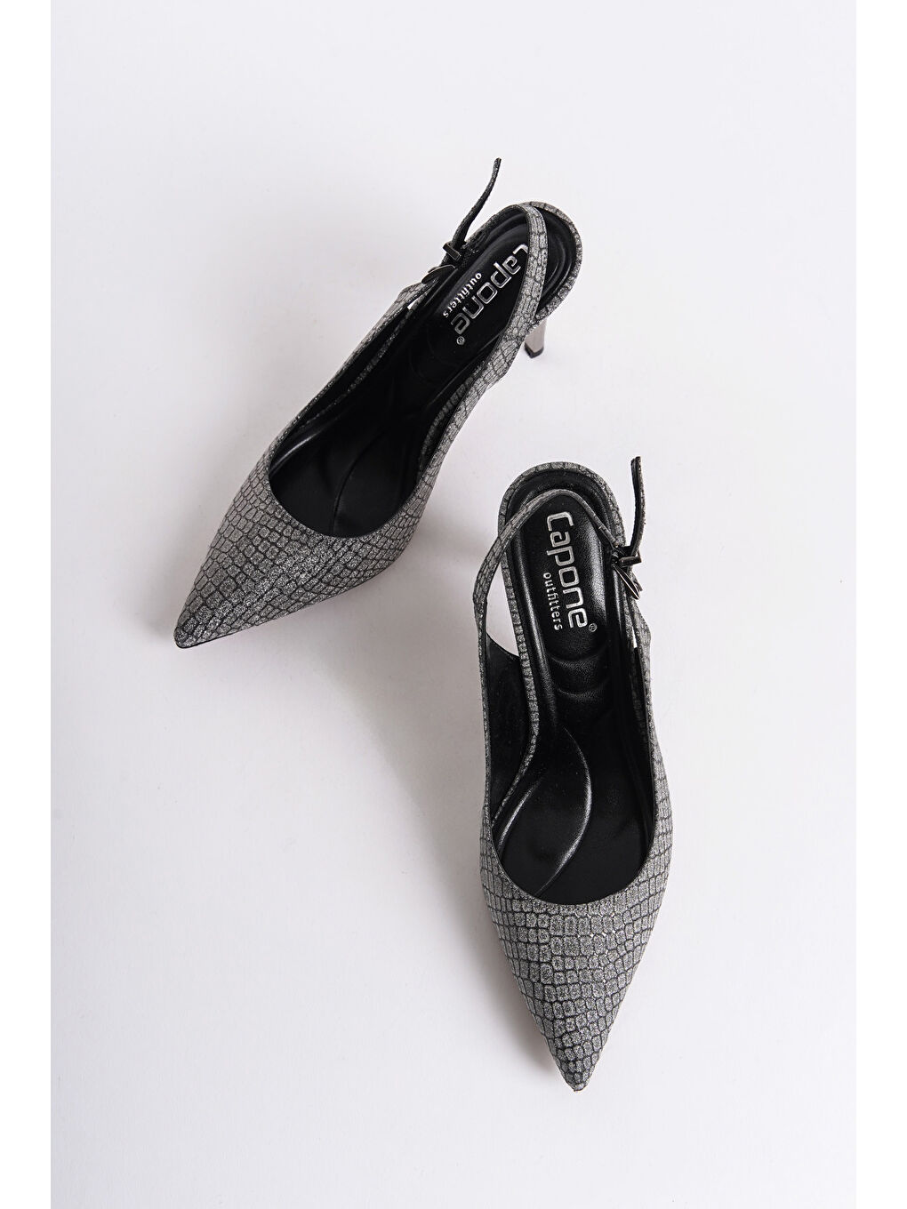 Antrasit Arkası Açık Orta Topuklu Yumuşak Pedli Taban Kadın Ayakkabı-1