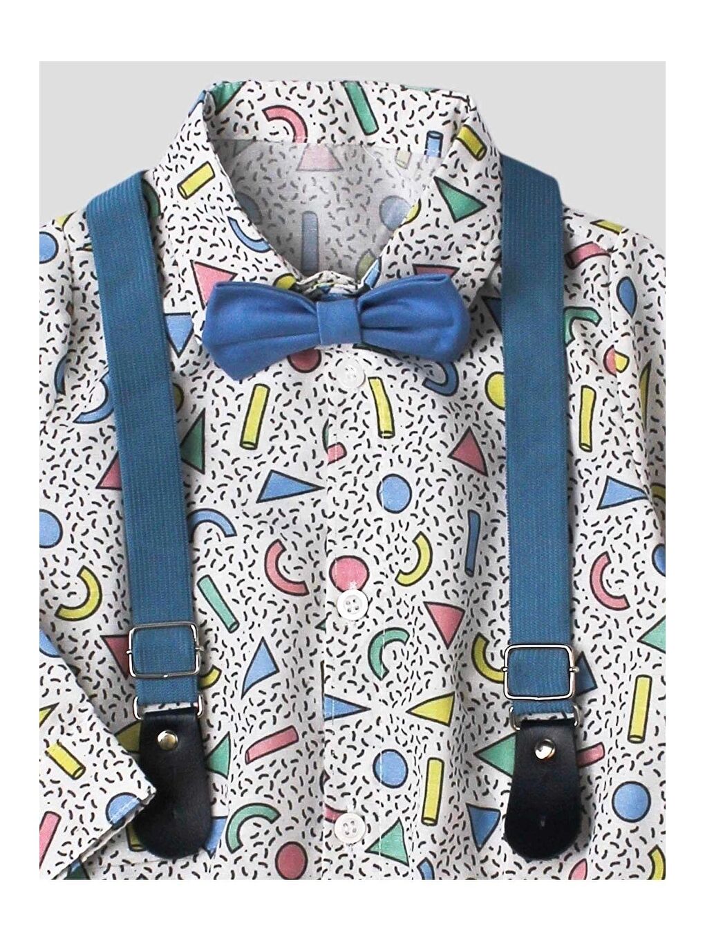 Kırmızı Bebek Takımı Zıbınlı Gömlek Pantolon Papyon Ve Salopet Ayarlana Bilir %100 Pamuklu-1