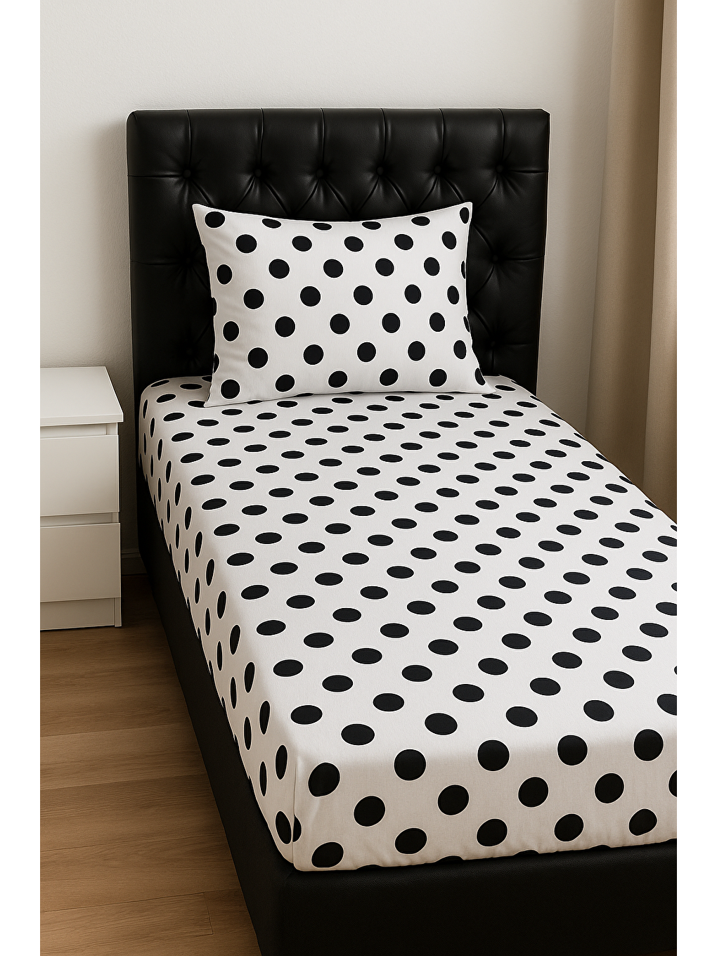 Pes Lastikli Çarşaf Seti Tek Kişilik Point Beyaz-1