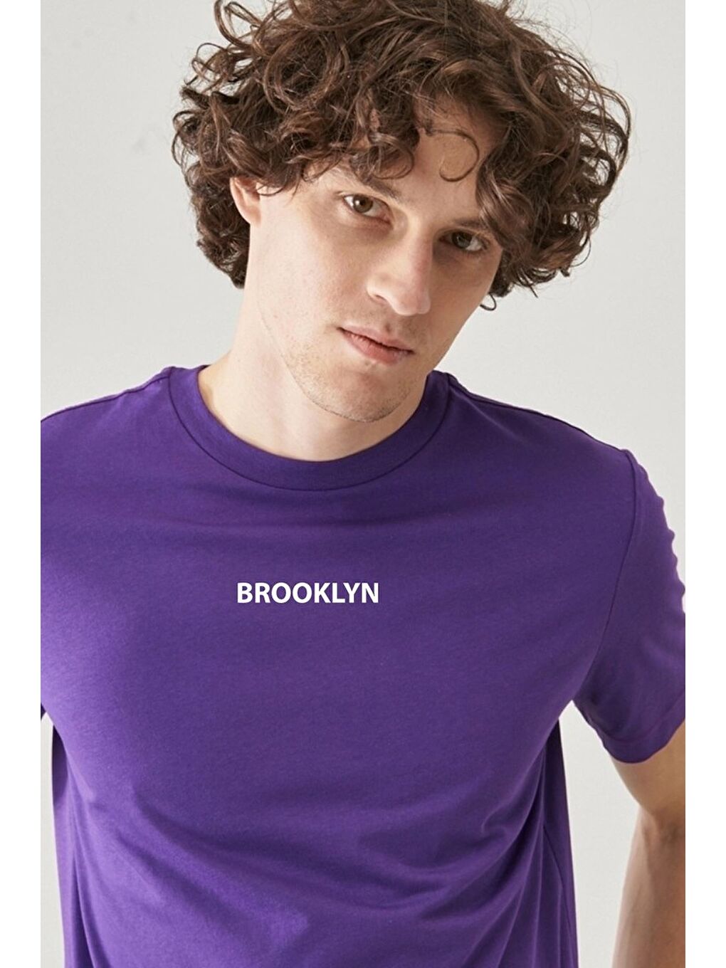 uyguntarz Mor Unisex Brooklyn Baskılı T-shirt - 1