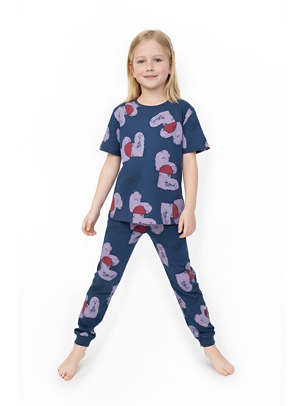 İndigo Kız Çocuk %100 Pamuk Ve Baskılı Pijama Takımı 3-8 Yaş 12720ıs-2