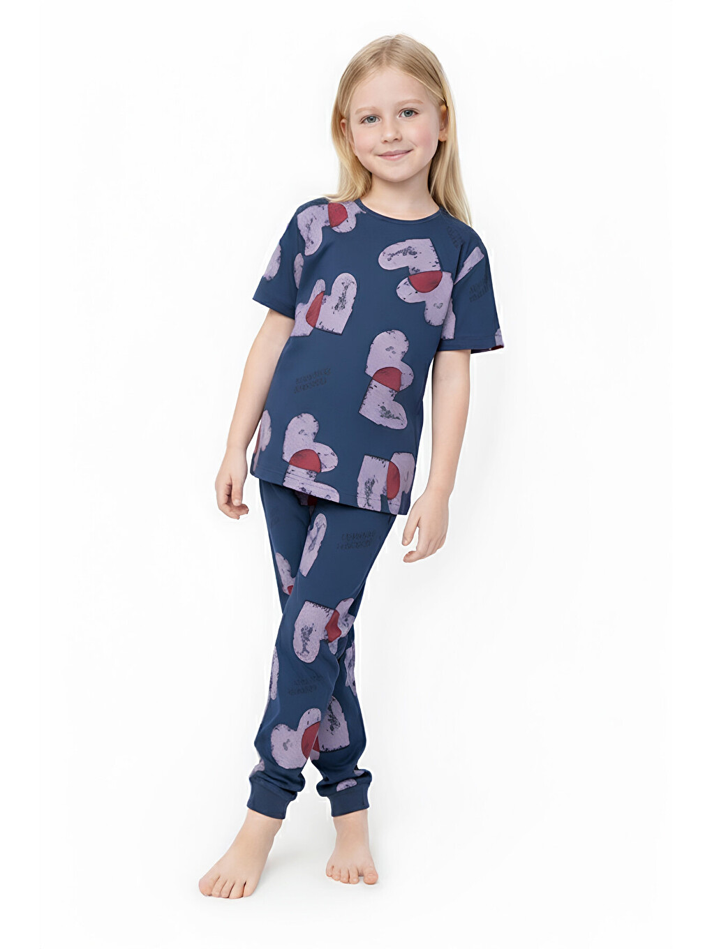 İndigo Kız Çocuk %100 Pamuk Ve Baskılı Pijama Takımı 3-8 Yaş 12720ıs-3