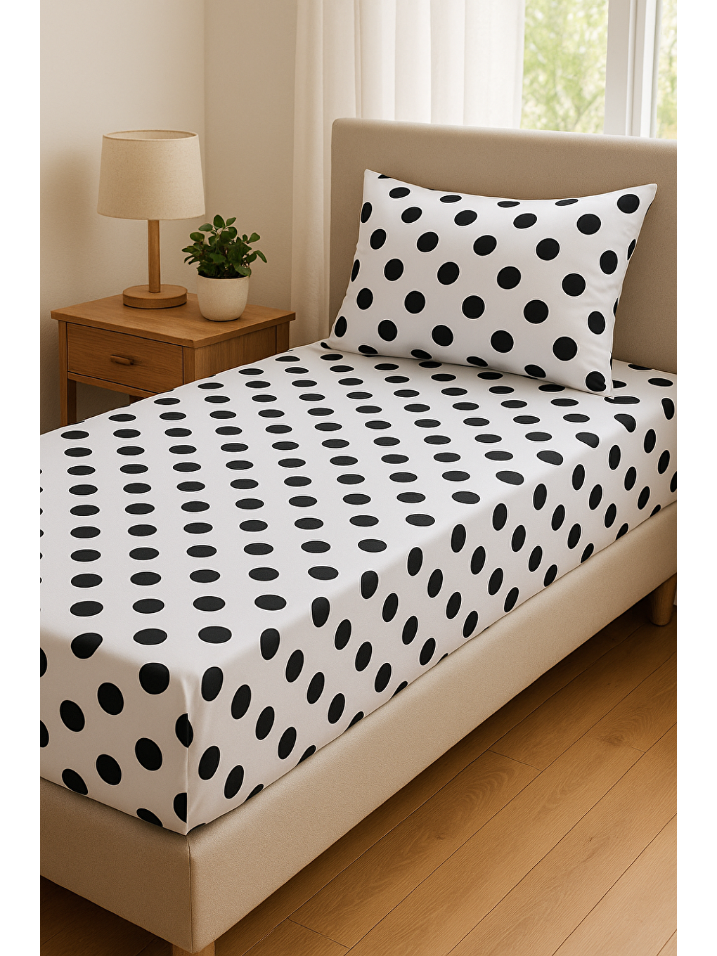 Pes Lastikli Çarşaf Seti Tek Kişilik Point Beyaz-3