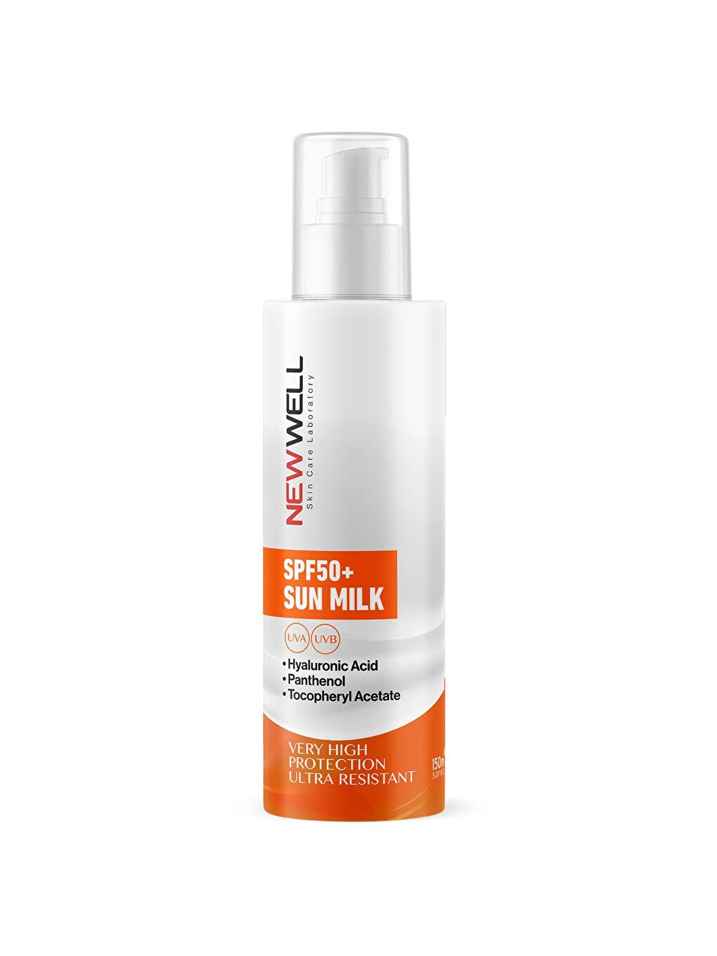 New Well Beyaz Güneş Sütü Yüksek Koruma SPF50+ Hyaluronic Acid 150 ml - 1