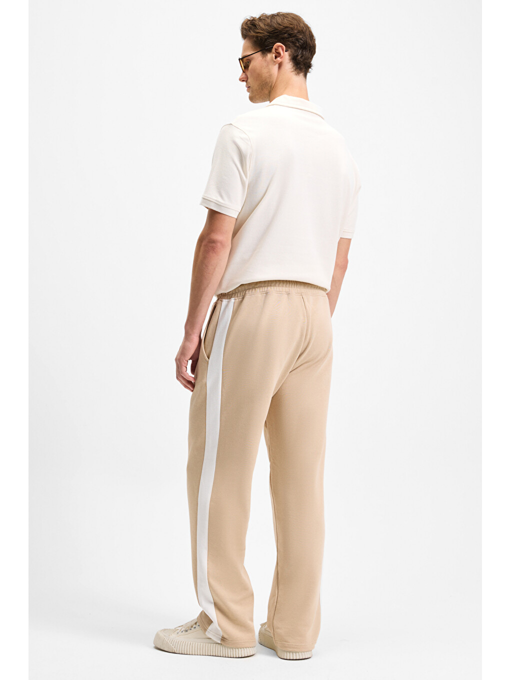 Araujo Erkek Beli Lastikli Relaxed Fit Bej Eşofman Altı-5
