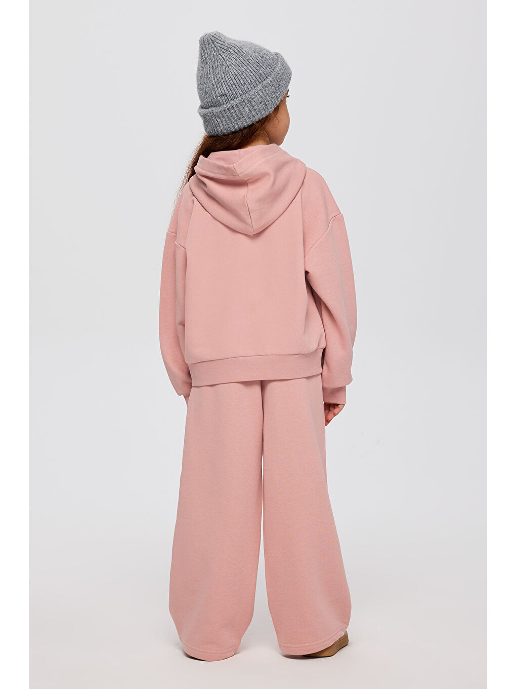 Kız Çocuk Aplike Detaylı Pembe 2'li Takım-1