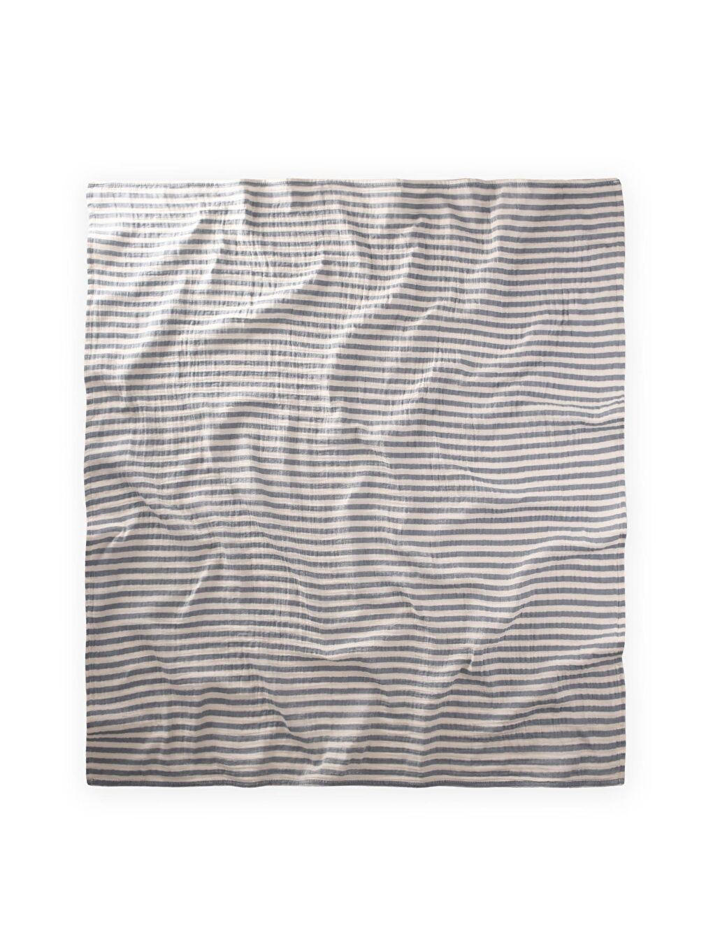 Naturel Battaniye 90X100cm Lacivert Kalın Çizgili-1