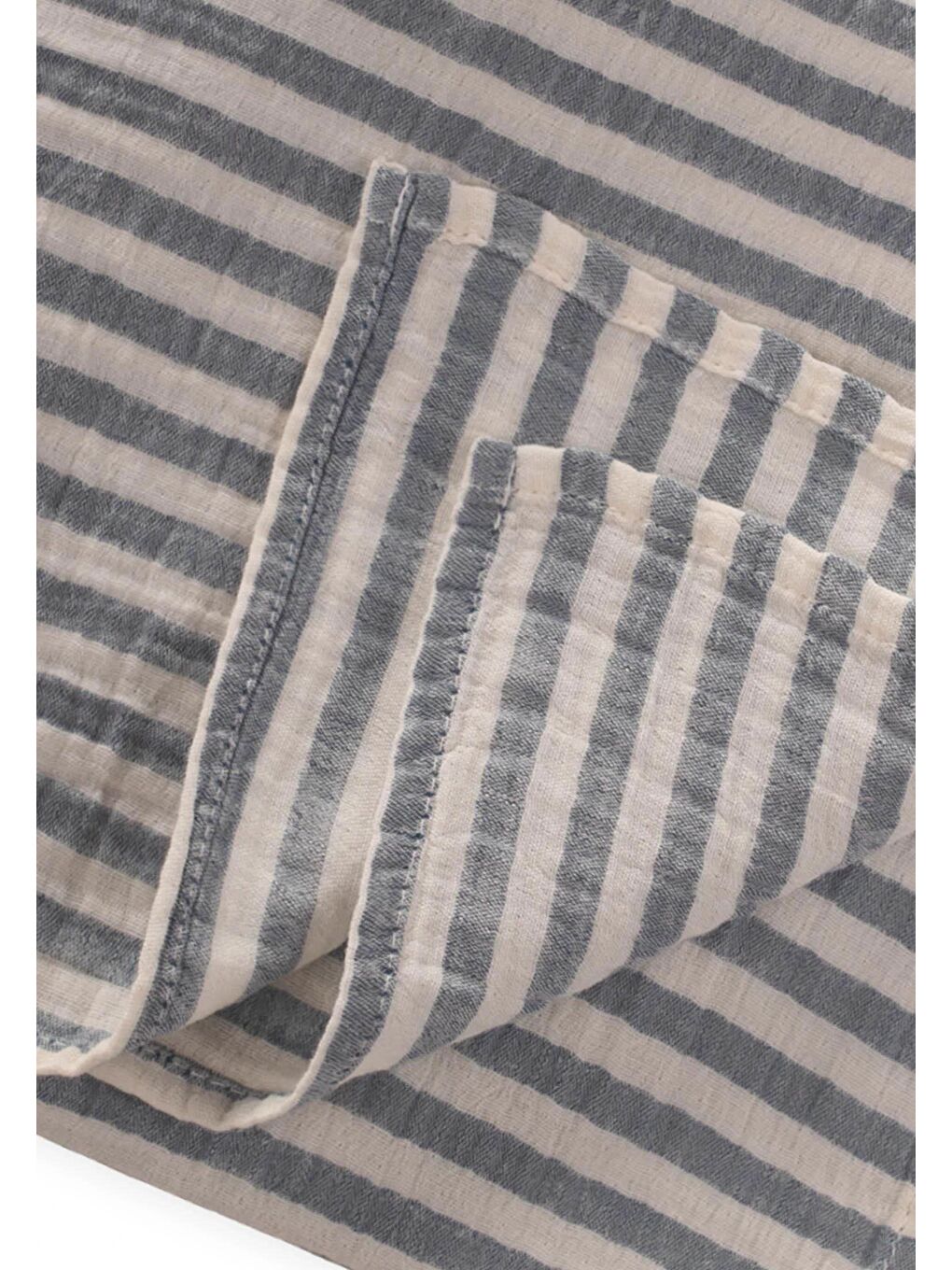 Naturel Battaniye 90X100cm Lacivert Kalın Çizgili-2
