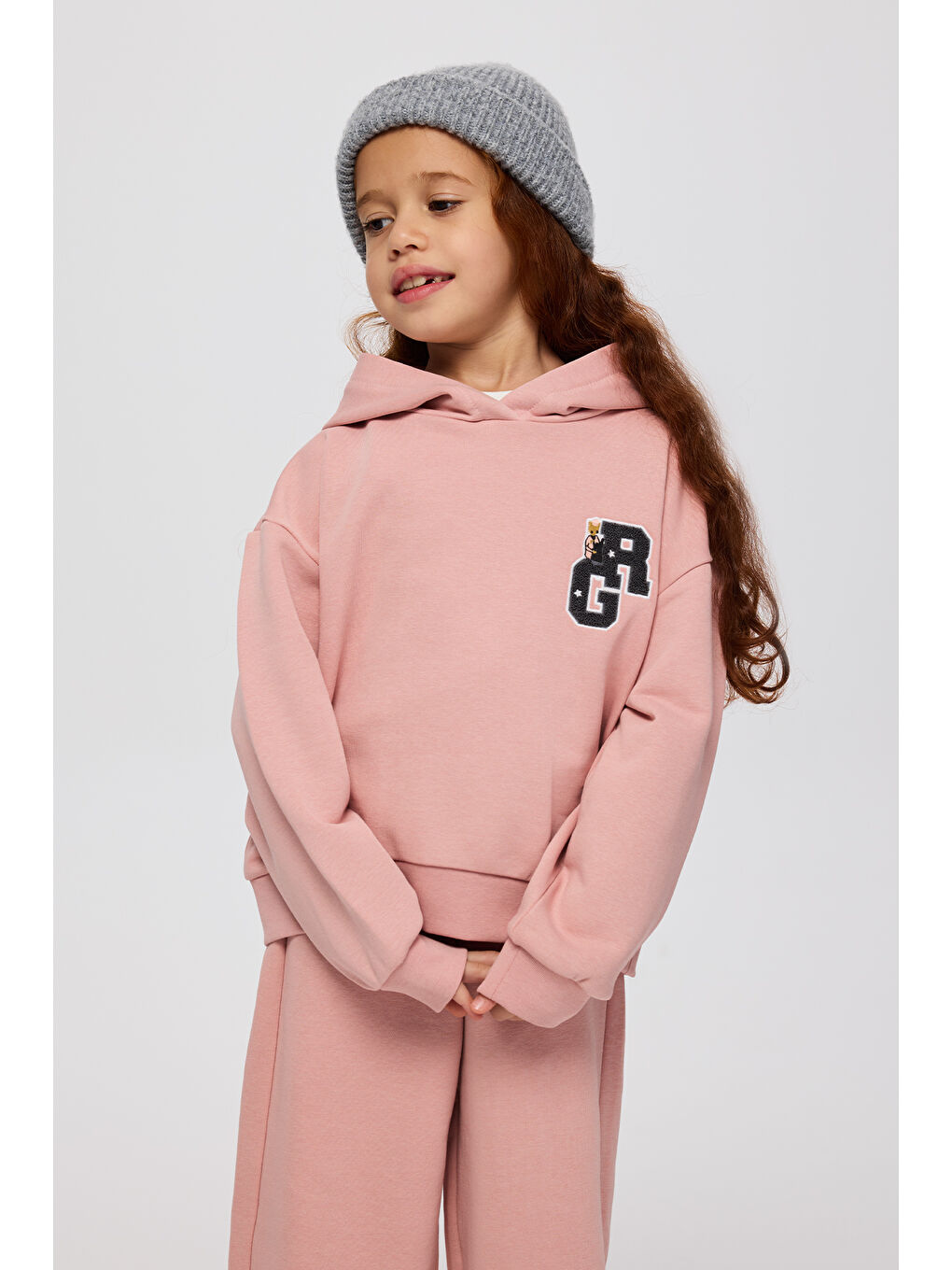 Kız Çocuk Aplike Detaylı Pembe 2'li Takım-3