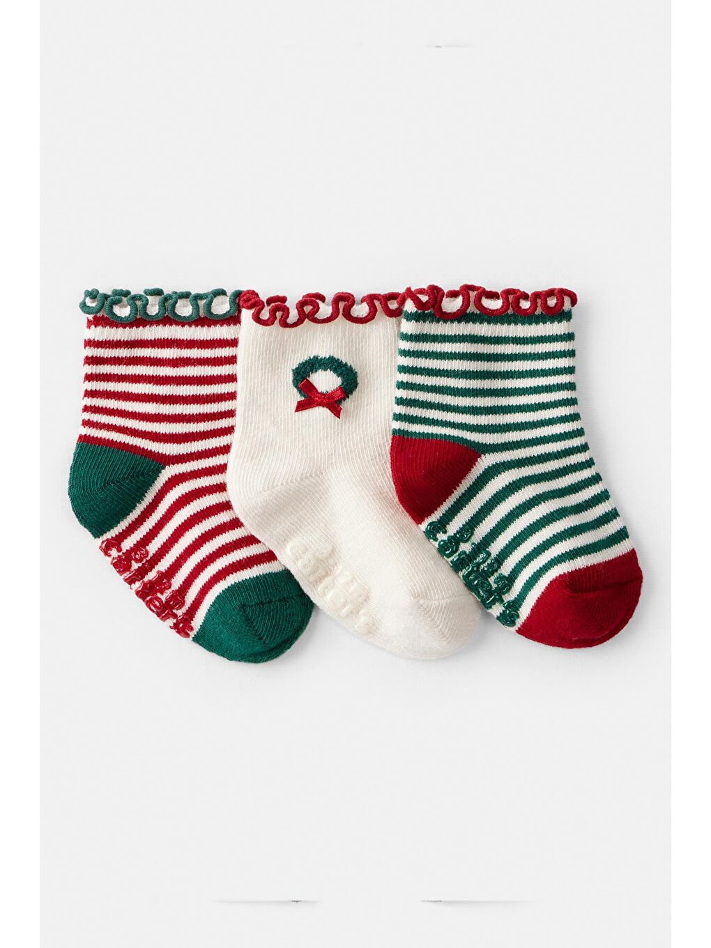 Siyah Kız Bebek Desenli 3Lü Çorap